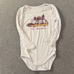 5/$15- White Long Sleeve Holiday Onesie